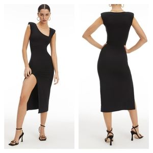Assymetric Neck Midi Dress